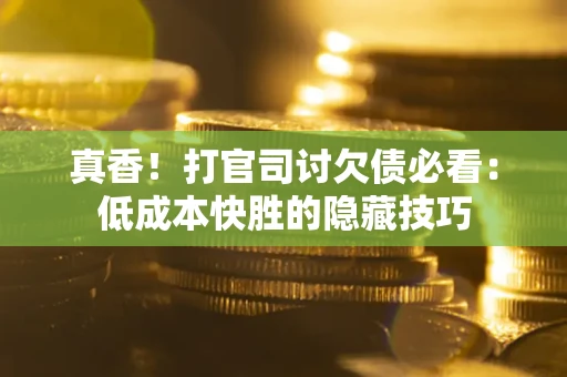 武汉真香！打官司讨欠债必看：低成本快胜的隐藏技巧