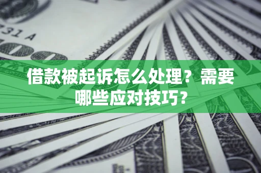 武汉借款被起诉怎么处理？需要哪些应对技巧？