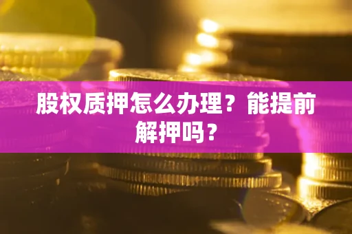 武汉股权质押怎么办理？能提前解押吗？